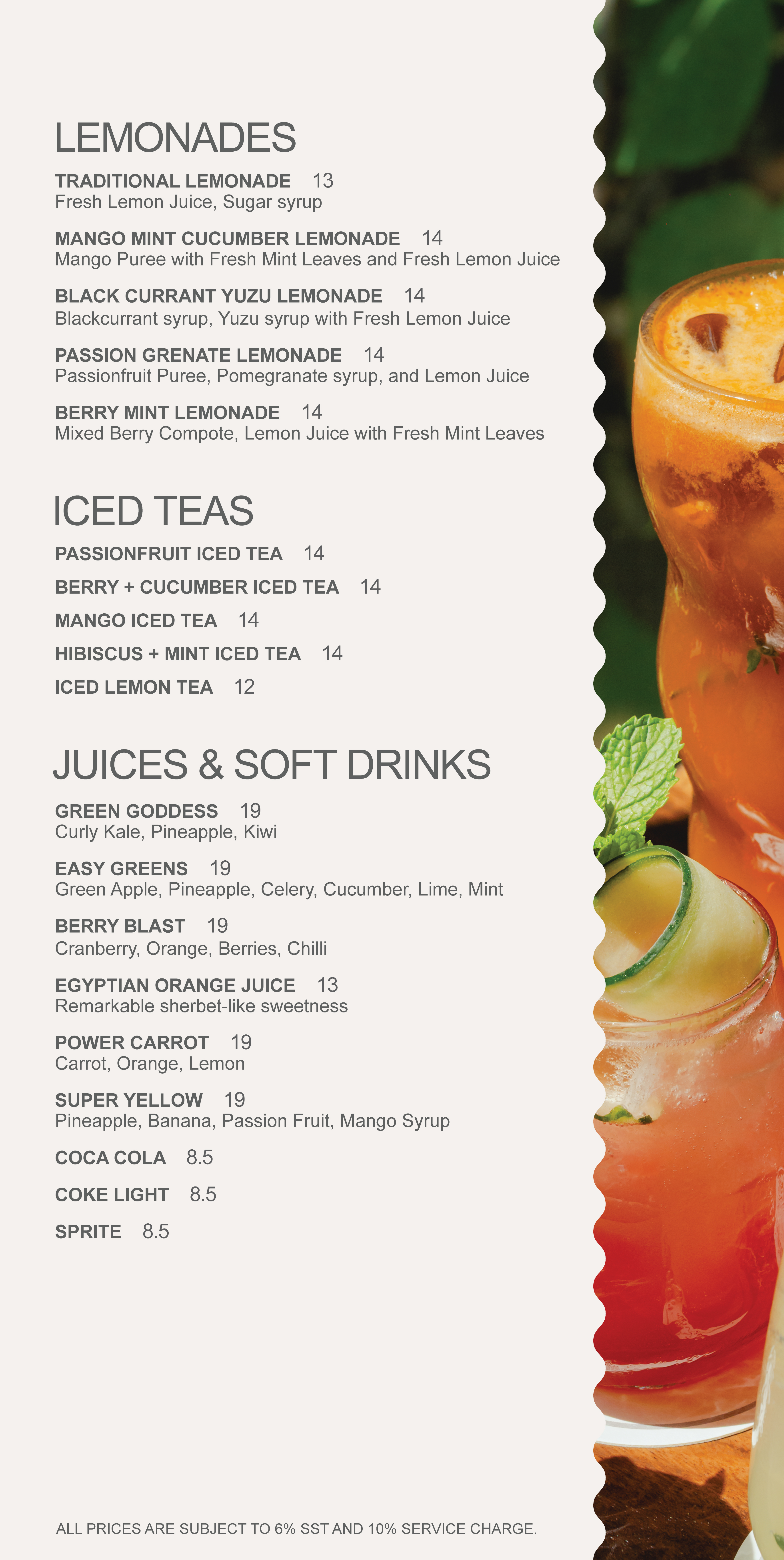 Fresh Fruit Coolers and Freshly Squeezed Juice